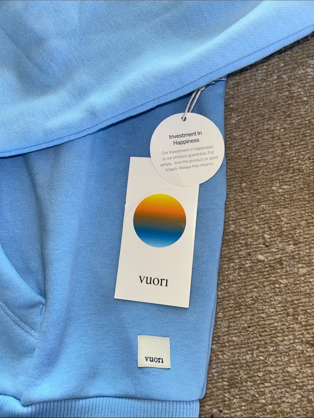 Vuori Restore Light Blue Zip-Up Hoodie Sweatshirt - Picture 5 of 9